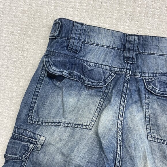 Y2K Projek Raw Cargo Shorts Men’s Sz 30 Light Wash Denim Jeans Punk Streetwear - Picture 15 of 15